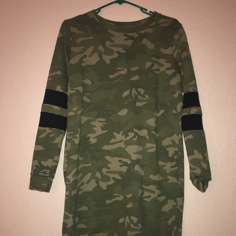 camo long sweater